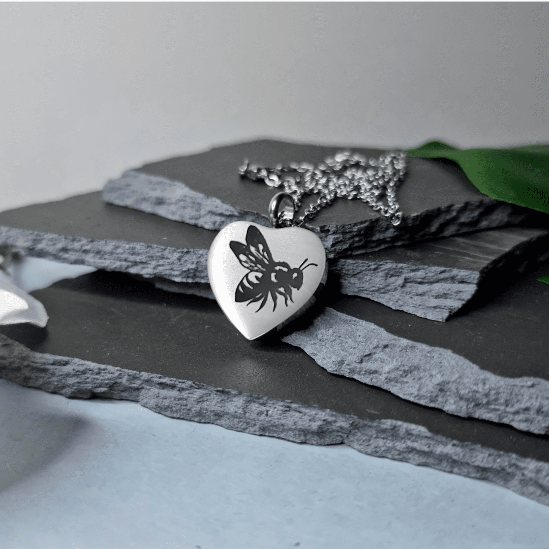 Bee Engraved Keepsake Memorial Necklace